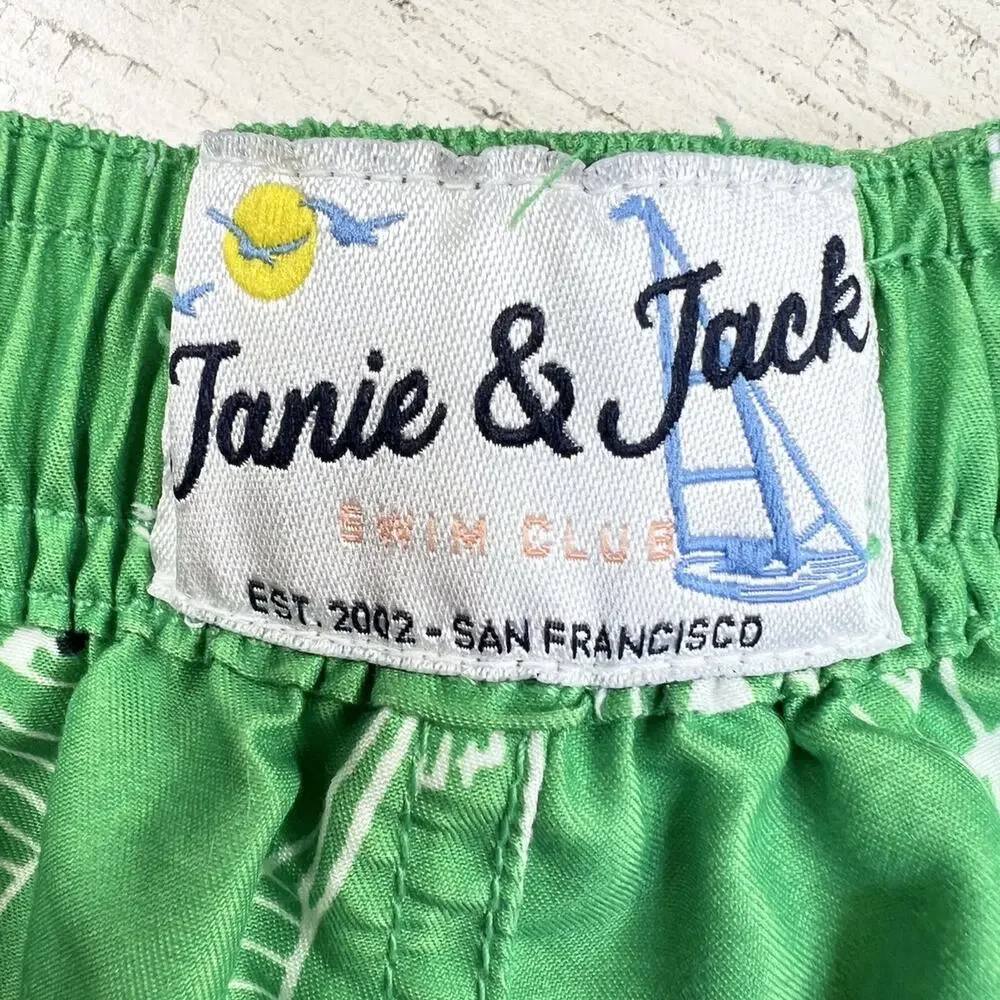 🦋3/$30 Janie and Jack Shorts Bundle Boys 6-12M Swim Trunks Plaid Patchwork Beach